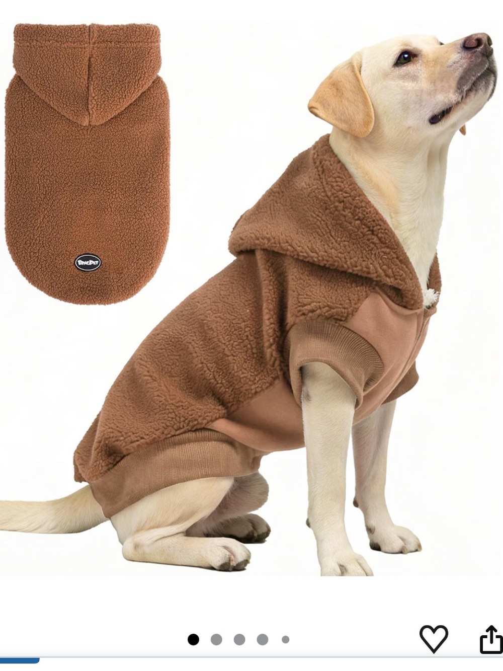 Anthropologie Cozy Brown Sherpa Hoodie for Dogs